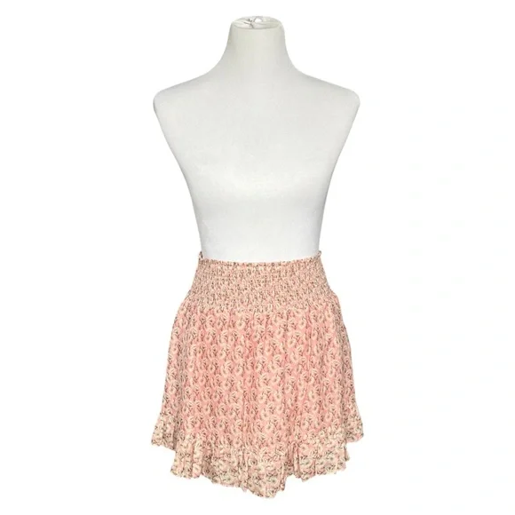 INTERMIX Floral Silk Pink Ruffled Tie Front Skirt Set Women’s Petite - Picture 7 of 10